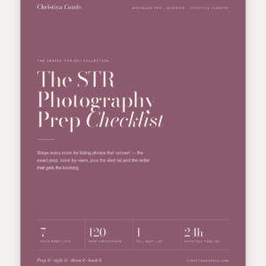 STR Photography Prep Checklist