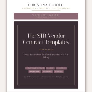 The STR Vendor Contract Templates